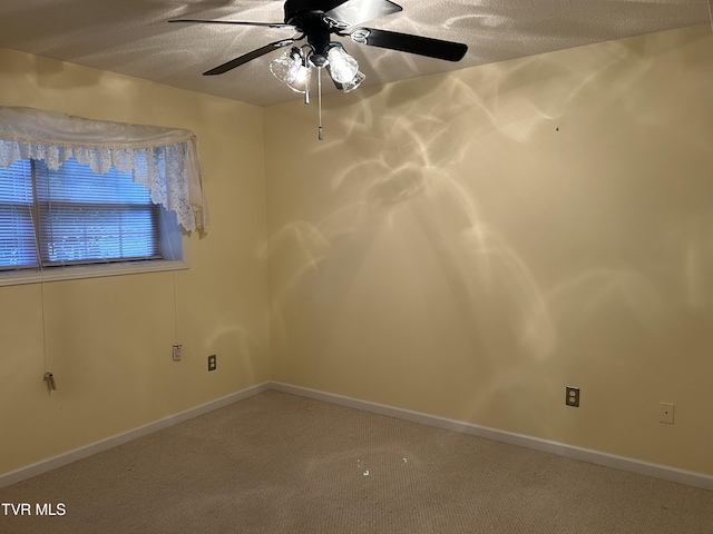 115 Butterfly Ct, Limestone, TN 37681 - carpeted empty room with ceiling fan, baseboards, and a textured ceiling