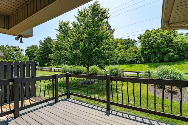 1010 Appaloosa Trl, Johnson City, TN 37604 - deck featuring a yard and view of scattered trees