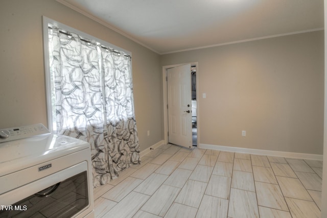 361 Belmont Dr Unit 14, Bristol, TN 37620 - laundry area with washer / dryer and ornamental molding