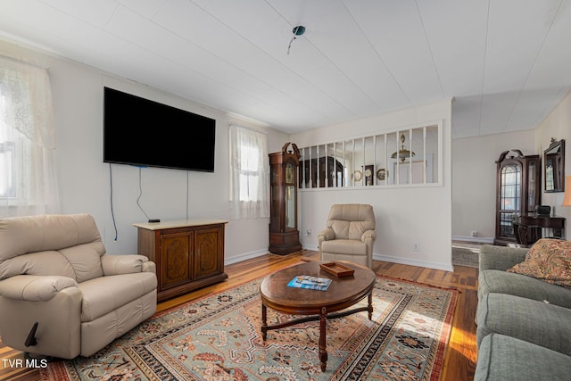 215 Clinchfield Ave, Erwin, TN 37650 - living area with wood finished floors, plenty of natural light, and baseboards