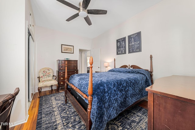 215 Clinchfield Ave, Erwin, TN 37650 - bedroom with wood finished floors, a closet, and ceiling fan