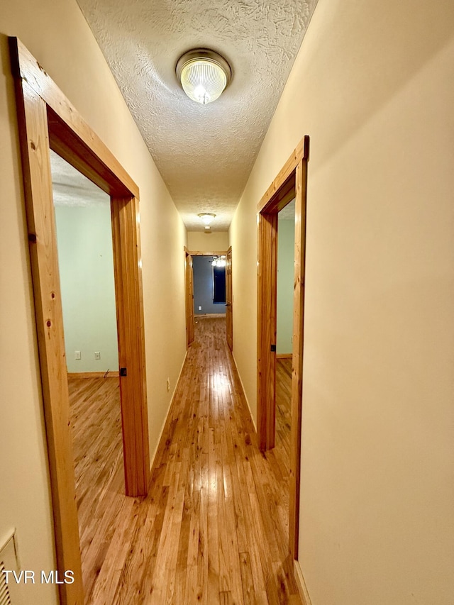 366 Judge Ben Allen Rd, Elizabethton, TN 37643 - corridor with light wood-type flooring, a textured ceiling, and baseboards