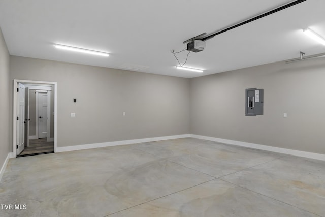 5980 Snapps Ferry Rd, Afton, TN 37616 - garage with electric panel, baseboards, and a garage door opener