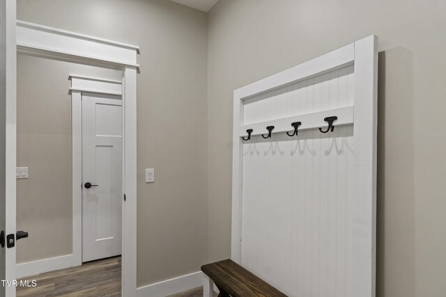 5980 Snapps Ferry Rd, Afton, TN 37616 - mudroom featuring wood finished floors and baseboards
