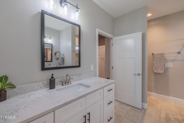 4073 Maize Pl, Piney Flats, TN 37686 - bathroom with vanity, tile patterned floors, and baseboards