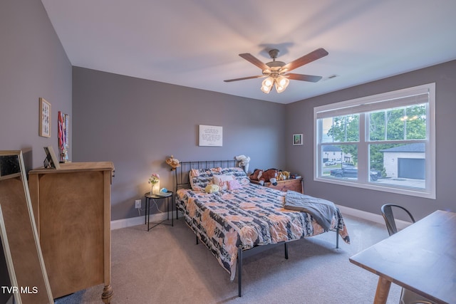 4073 Maize Pl, Piney Flats, TN 37686 - bedroom with carpet, baseboards, and ceiling fan