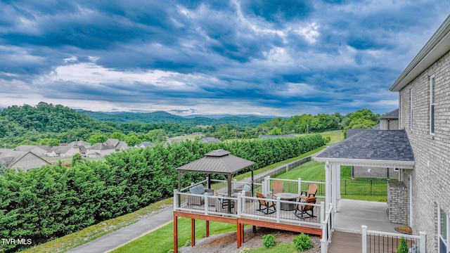 4073 Maize Pl, Piney Flats, TN 37686 - deck with a gazebo and a mountain view