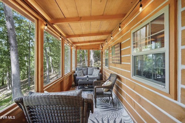 166 Booher Rd, Jonesborough, TN 37659 - sunroom featuring beam ceiling