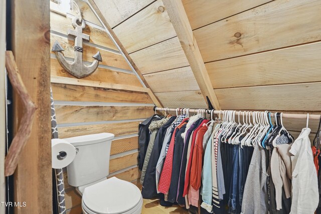 166 Booher Rd, Jonesborough, TN 37659 - bathroom with toilet and wooden walls
