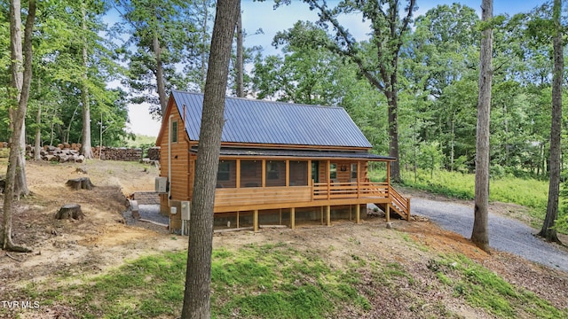166 Booher Rd, Jonesborough, TN 37659 - rear view of property featuring metal roof and stairway