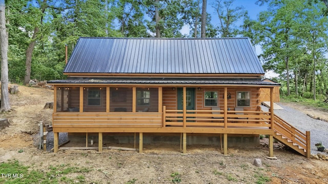 166 Booher Rd, Jonesborough, TN 37659 - view of front of house with metal roof and a deck