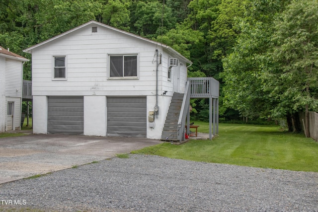 1416 E Cedar St, Bristol, TN 37620 - view of front of property with concrete driveway, stairway, a front lawn, and a garage