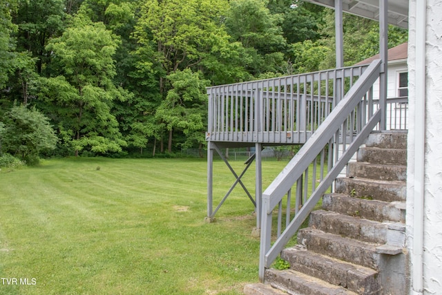 1416 E Cedar St, Bristol, TN 37620 - view of grassy yard featuring a deck