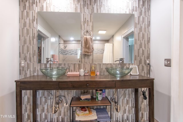 1416 E Cedar St, Bristol, TN 37620 - bar featuring a sink and backsplash