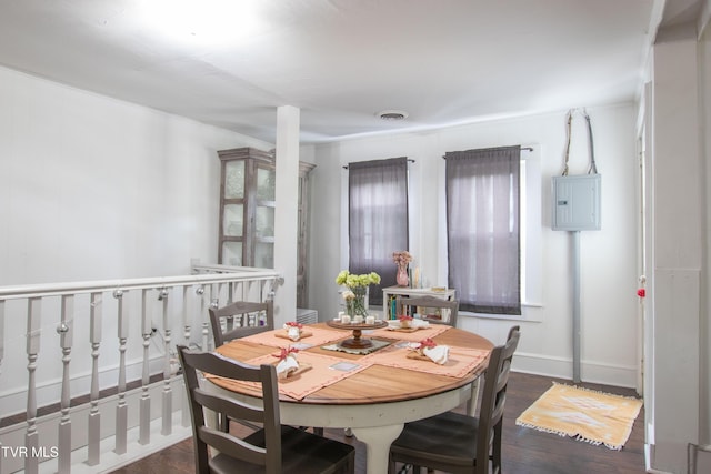 1416 E Cedar St, Bristol, TN 37620 - dining room featuring electric panel and dark wood-style flooring