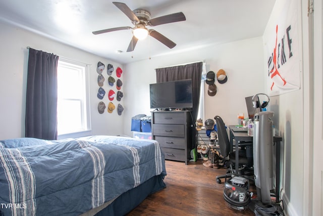 1416 E Cedar St, Bristol, TN 37620 - bedroom with wood finished floors and a ceiling fan