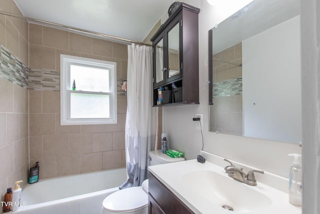 1416 E Cedar St, Bristol, TN 37620 - full bathroom with shower / bathtub combination with curtain, toilet, and vanity