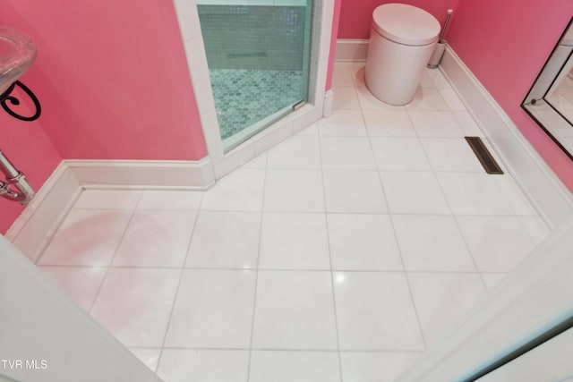 133 Knob Creek Dock Rd, Johnson City, TN 37601 - detailed view of a shower stall, toilet, and baseboards