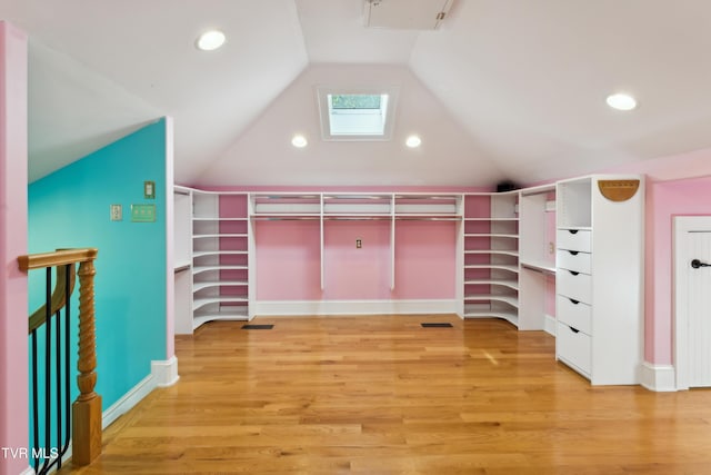 133 Knob Creek Dock Rd, Johnson City, TN 37601 - walk in closet featuring vaulted ceiling and light wood finished floors