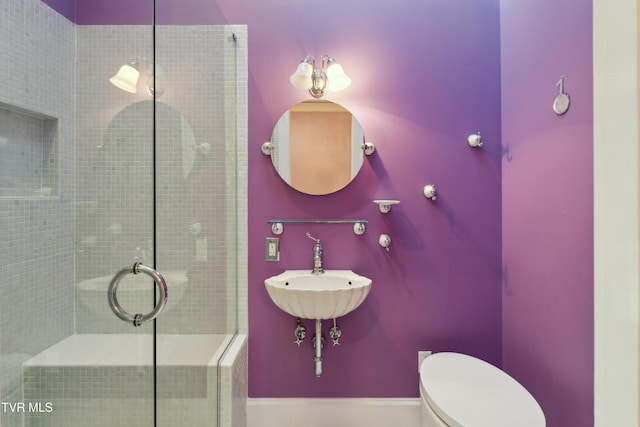 133 Knob Creek Dock Rd, Johnson City, TN 37601 - bathroom with toilet, a sink, and a tile shower