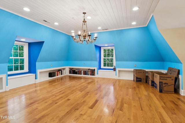 133 Knob Creek Dock Rd, Johnson City, TN 37601 - unfurnished dining area featuring wood ceiling, recessed lighting, a chandelier, and wood finished floors