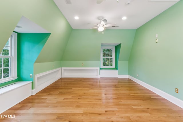 133 Knob Creek Dock Rd, Johnson City, TN 37601 - bonus room with ceiling fan, wood finished floors, lofted ceiling, baseboards, and recessed lighting