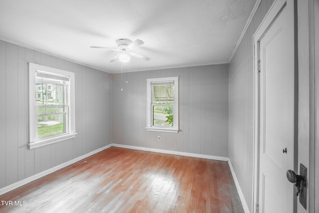 1002 Massachusetts Ave, Bristol, VA 24201 - empty room featuring light wood finished floors, ornamental molding, and a ceiling fan