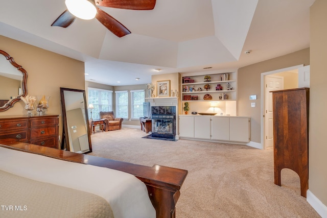 117 Quail Heights Ct, Kingsport, TN 37663 - carpeted bedroom with a tile fireplace and baseboards