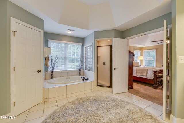117 Quail Heights Ct, Kingsport, TN 37663 - full bathroom with a shower stall, tile patterned floors, a garden tub, and ensuite bath