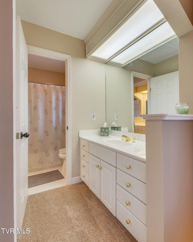 117 Quail Heights Ct, Kingsport, TN 37663 - bathroom featuring vanity, toilet, and a shower with curtain