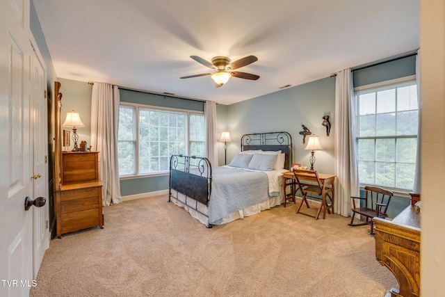 117 Quail Heights Ct, Kingsport, TN 37663 - bedroom with light colored carpet and a ceiling fan