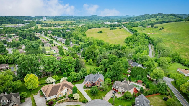 117 Quail Heights Ct, Kingsport, TN 37663 - aerial view of residential area with a mountain backdrop and a tree filled landscape