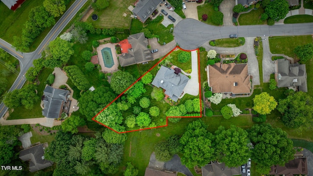 117 Quail Heights Ct, Kingsport, TN 37663 - aerial view of residential area with property parcel outlined