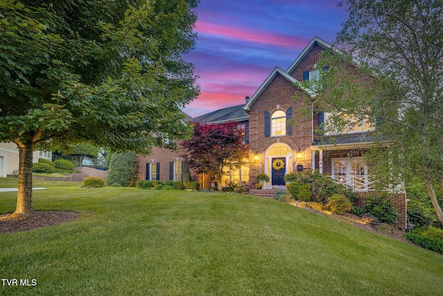 117 Quail Heights Ct, Kingsport, TN 37663 - view of front of property with brick siding and a lawn