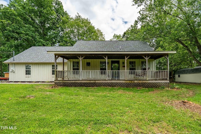 122 Spring Hollow Ln, Jonesborough, TN 37659 - view of front facade with a porch, a front yard, and a shingled roof