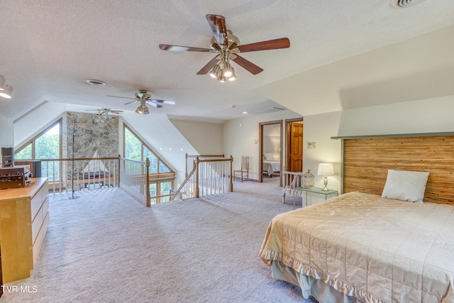 14346 White Top Vw, Abingdon, VA 24210 - bedroom with carpet floors, a textured ceiling, and vaulted ceiling