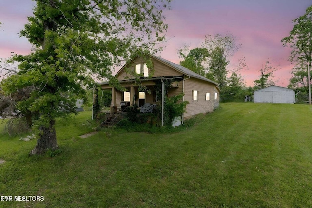 2170 Lone Mountain Rd, Tazewell, TN 37879 - rear view of property featuring a yard and a porch