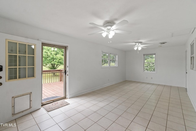 2361 Old Stage Rd, Afton, TN 37616 - spare room featuring a ceiling fan, light tile patterned floors, and baseboards
