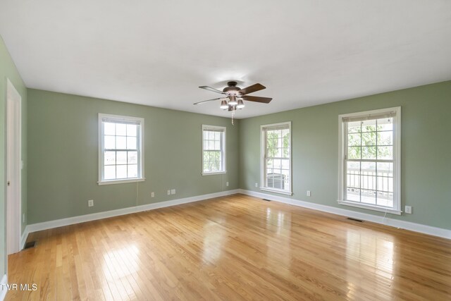 2361 Old Stage Rd, Afton, TN 37616 - empty room featuring a ceiling fan, light wood-type flooring, and baseboards