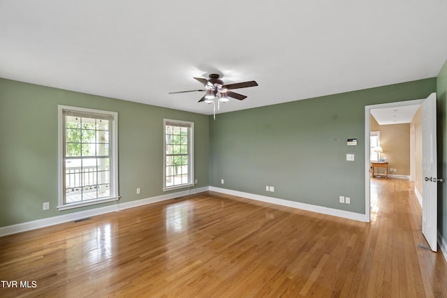 2361 Old Stage Rd, Afton, TN 37616 - spare room with a ceiling fan, light wood finished floors, and baseboards