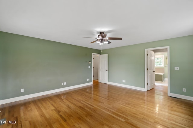2361 Old Stage Rd, Afton, TN 37616 - unfurnished bedroom with baseboards, light wood-style flooring, and ceiling fan