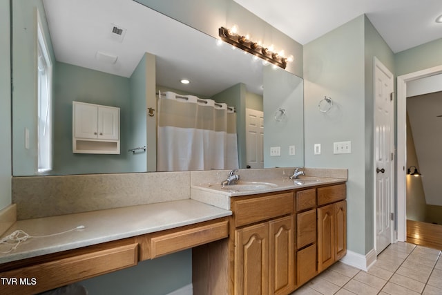 2361 Old Stage Rd, Afton, TN 37616 - bathroom featuring tile patterned floors and double vanity