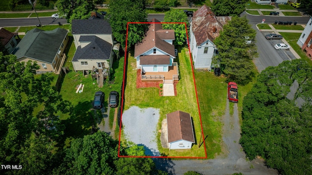 905 Kentucky Ave, Bristol, TN 37620 - aerial perspective of suburban area featuring property parcel outlined