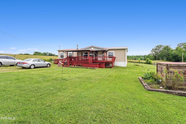 364 Berry Ridge Rd, Jonesborough, TN 37659 - view of front of house with a front yard and a wooden deck