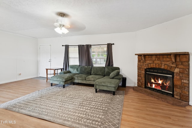 364 Berry Ridge Rd, Jonesborough, TN 37659 - living room with light wood-style flooring, ceiling fan, a glass covered fireplace, and ornamental molding