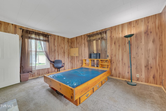 1275 Chuckey Pike, Chuckey, TN 37641 - playroom with carpet flooring, wood walls, baseboards, and billiards