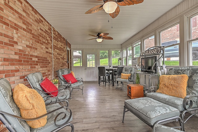 205 Live Oak Dr, Kingsport, TN 37660 - sunroom with plenty of natural light, a ceiling fan, and outdoor dining space