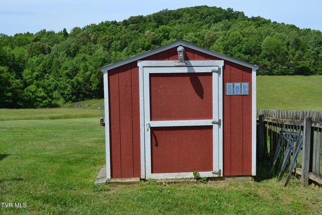 290 Kinchloe Mill Rd, Jonesborough, TN 37659 - view of shed with a forest view