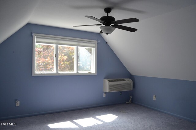 290 Kinchloe Mill Rd, Jonesborough, TN 37659 - bonus room featuring a wall mounted AC, lofted ceiling, ceiling fan, carpet, and baseboards