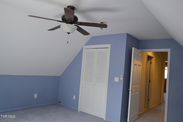 290 Kinchloe Mill Rd, Jonesborough, TN 37659 - bonus room featuring lofted ceiling, carpet flooring, ceiling fan, and baseboards